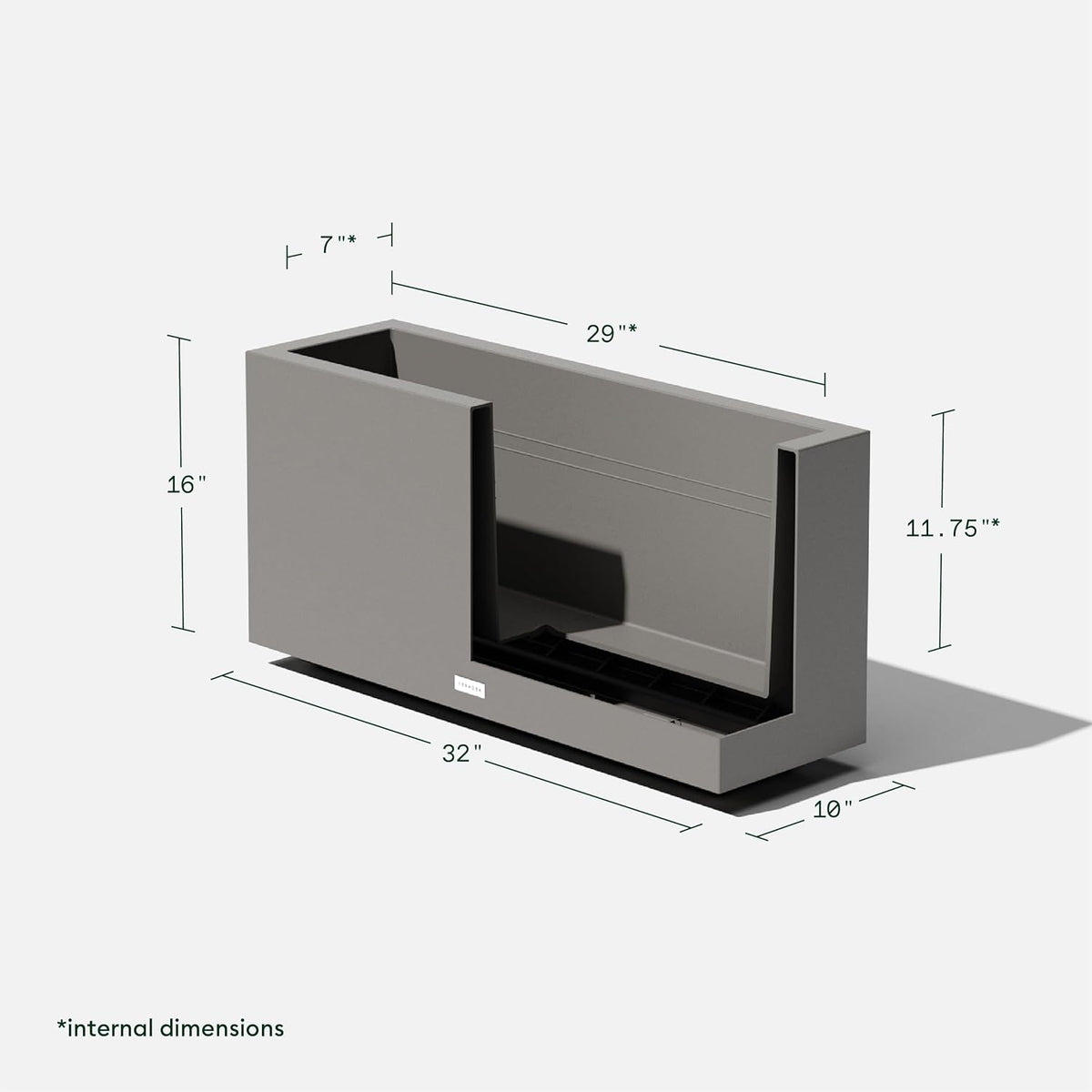 Veradek Block Series Long Box Planter - Large Rectangular Planter for Indoor or Outdoor Patio/Porch