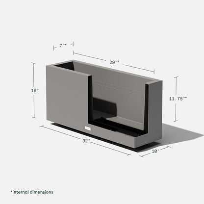 Veradek Block Series Long Box Planter - Large Rectangular Planter for Indoor or Outdoor Patio/Porch