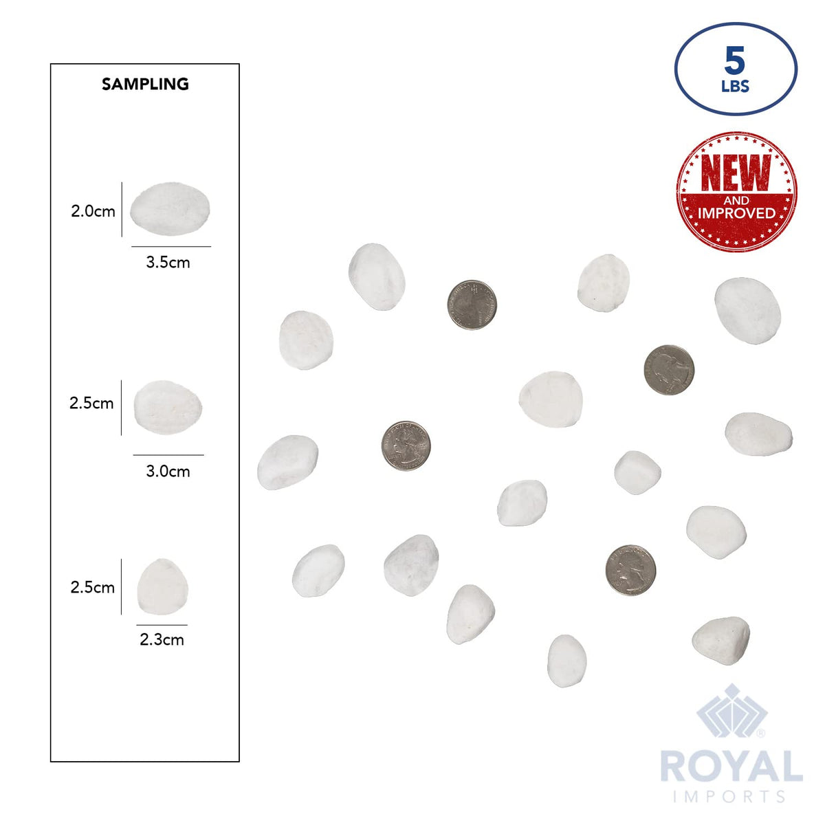 Royal Imports 5LB Decorative Stones River Pebbles Painting Rocks for Fish Aquariums, Plant Gravel