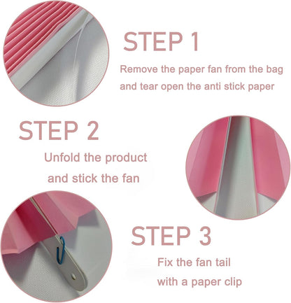 Pink Party Decorations,Pink Paper Decorations for Party,Baby Shower Decorations Party Paper Fans