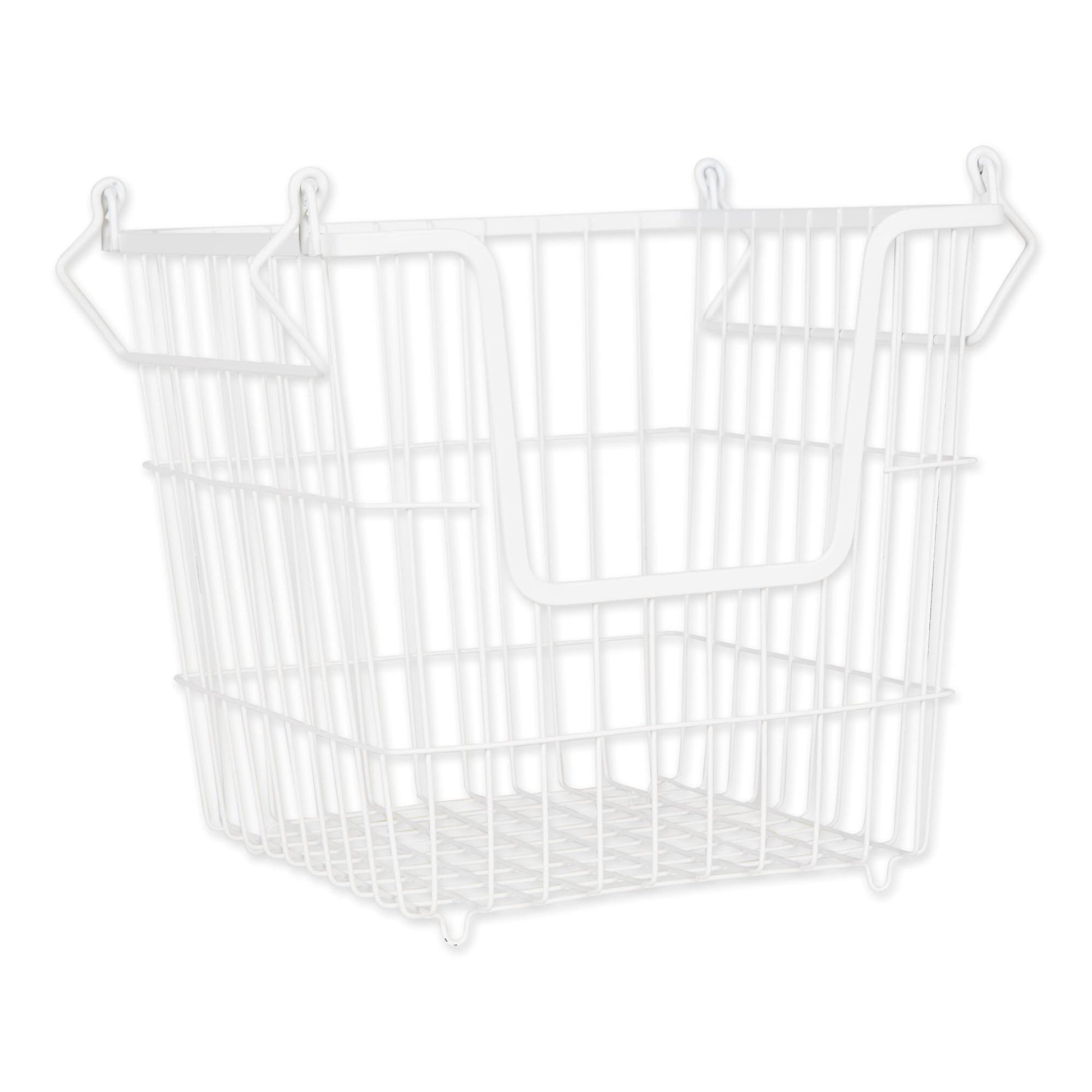 DII Metal Wire Utility Storage Bin, Large, 11x11x11", White