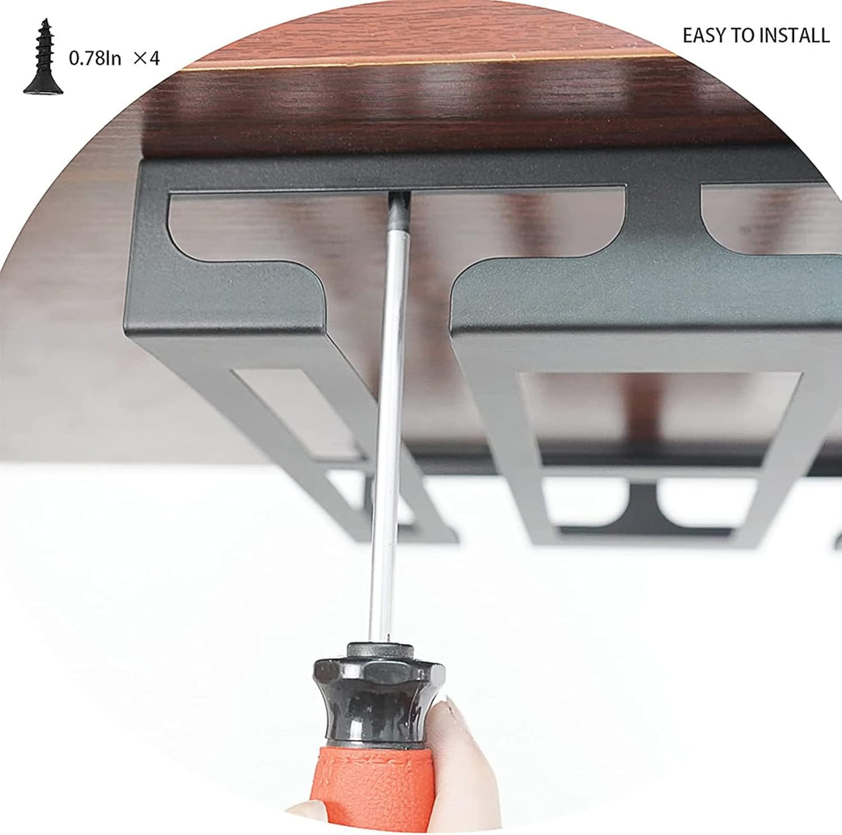 Wine Glass Holder - Hangers Under Shelf Cabinet Stemware Wine Glass Rack Glasses Storage Hanger