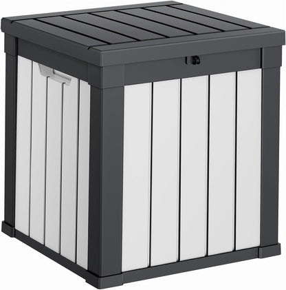 40 Gallon Resin Deck Box, Lockable Patio Outdoor Storage Box for Furniture, Garden Tools and Tools