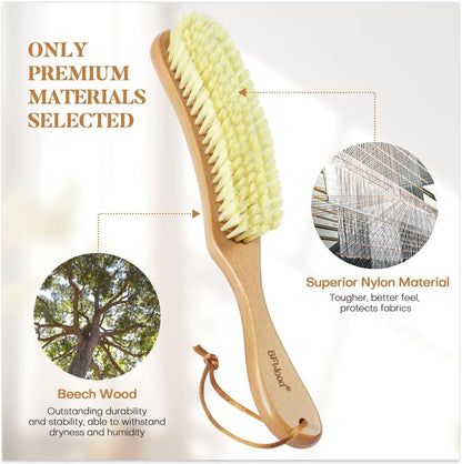BFWood Clothes Brush - Bristle Lint Brush for Suits, Cashmere, Wool, Velvet, Suede and Pet Hair