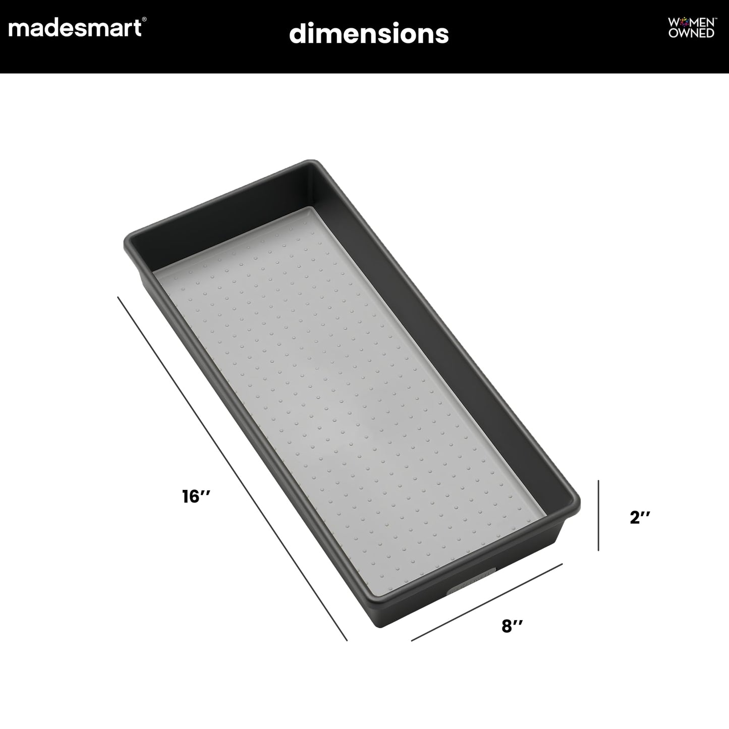 madesmart Classic 16 x 8 Storage Bin, Granite