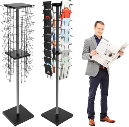 Cashewnuts 36 Pockets Rotating Magazine Rack Floor Standing 360 Degrees Rotating Brochure Display