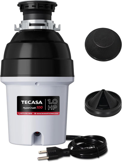 1 HP Garbage Disposal with Sound Reduction, TECASA Food Waste Disposer for Kitchen Sink, Septic