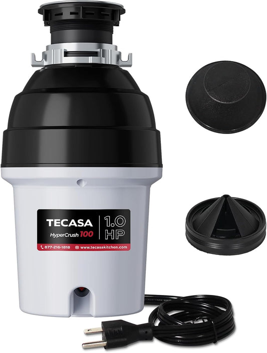 1 HP Garbage Disposal with Sound Reduction, TECASA Food Waste Disposer for Kitchen Sink, Septic