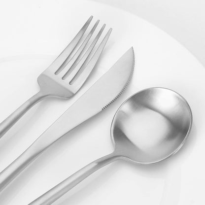 Matte Silverware Set, Vanys 20 Piece Stainless Steel Cutlery Flatware Set, Kitchen Utensil Sets for