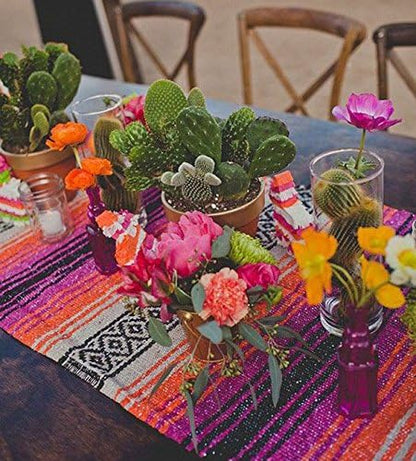 Del Mex Classic Mexican Blanket, Large Authentic Woven Falsa Throw (70"x50"), Artisan Southwest
