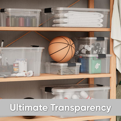 Superio Clear Storage Box with Lid, 36 Quart Plastic Container Bins for Organizing, Stackable