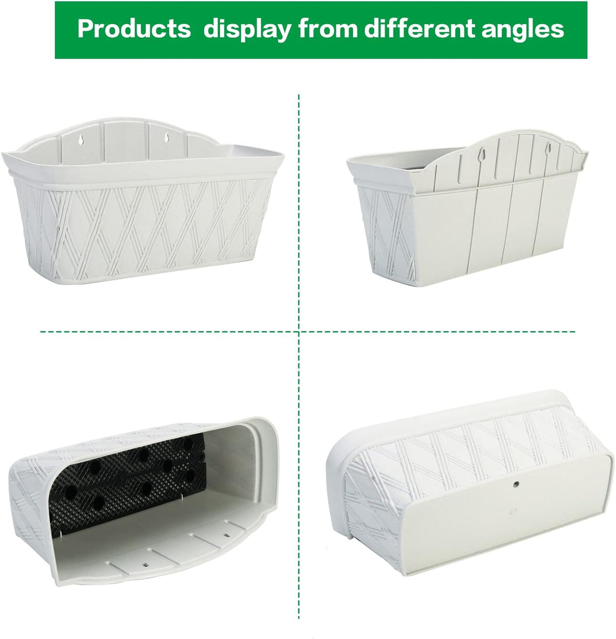 Sungmor 3 Pack Wall Hanging Planters, 16.5 Inch Railing Fence Hanging Flower Pots, Thickened