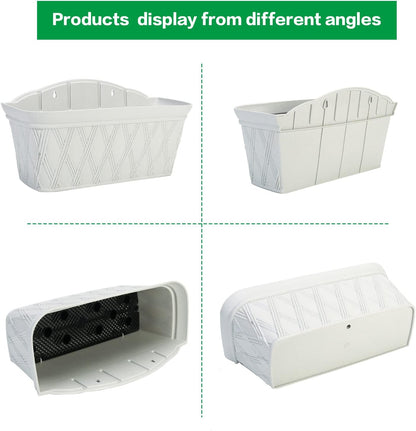 Sungmor 3 Pack Wall Hanging Planters, 16.5 Inch Railing Fence Hanging Flower Pots, Thickened