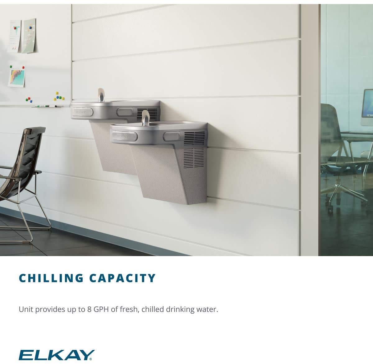 Elkay EZS8L ELKAY COMMERCIAL Wall Mount Cooler ADA Light Gray Granite