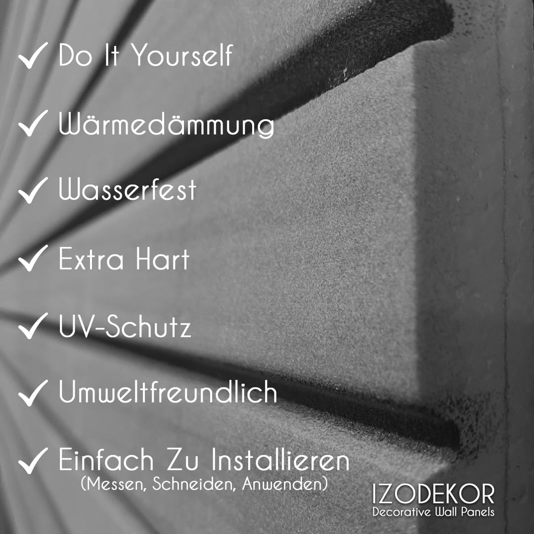 IZODEKOR 3D Stone Effect Wall Panels - Faux Stone Paneling for Living Room, Kitchen, Bathroom and