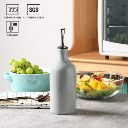 Sweejar Ceramic Olive Oil Dispenser Bottle, Opaque Oil Cruet Protects Oil to Reduce Oxidation
