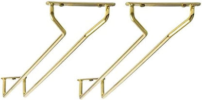 TrueCraftware- 10-Inch Wine Glass Rack Brass Finish Set of 2- Stemware Rack Wire Hanging Rack Under
