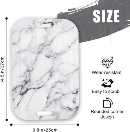 Serving Trays with Handles, 14.5 x 9.8 inch Rectangular Plastic Tray for Restaurant, Kitchen, Gray