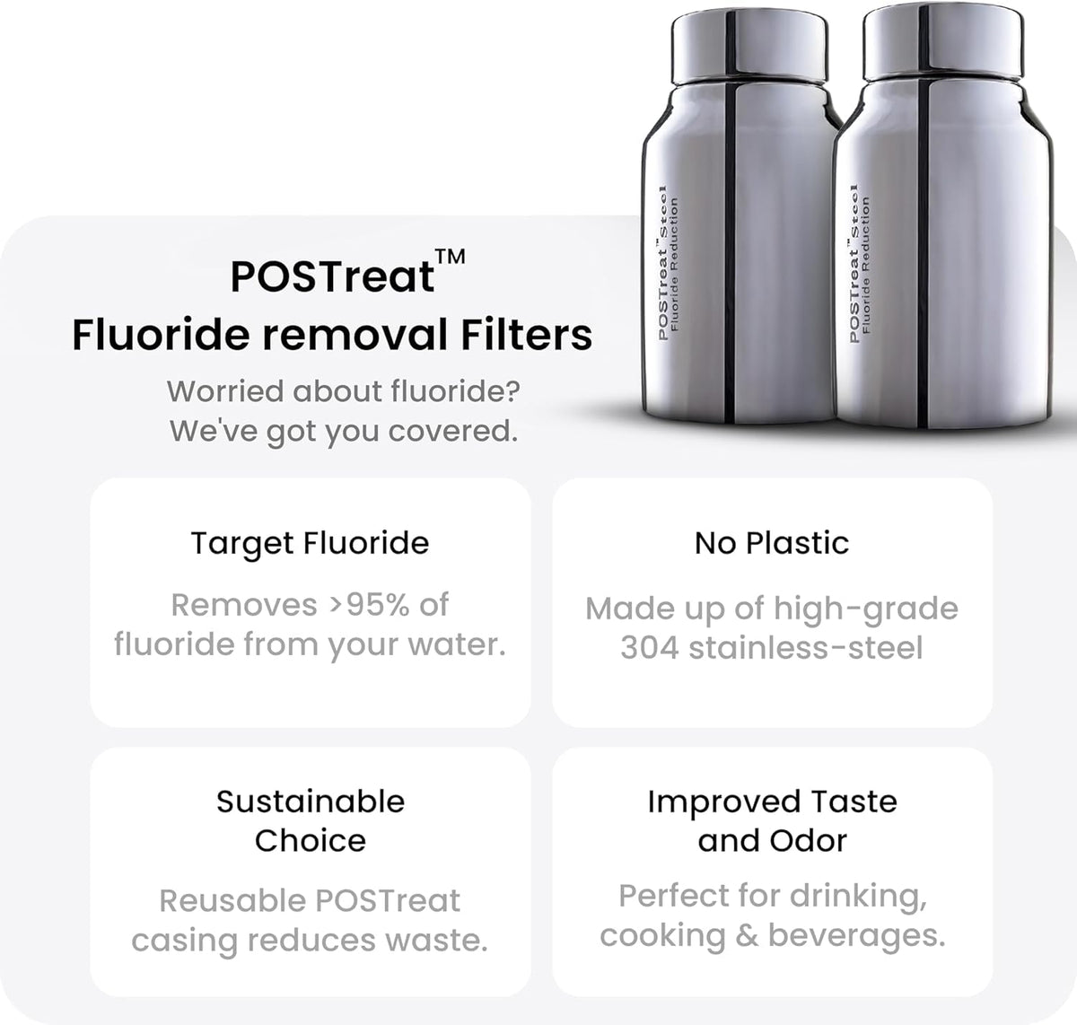 1.5 Gallons NSF Certified AISI 304 Stainless Steel Water Filter with 2 Smart Carbon (Black)