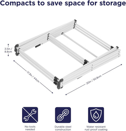 BLACK+DECKER 3 Tier Expandable Collapsing Foldable Laundry Rack for Air Drying Clothing, Space