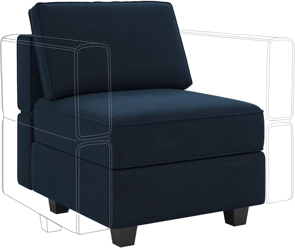 Belffin Modular Sofa Middle Module with Storage Accent Armless Chair for Modular Sectional Sofa