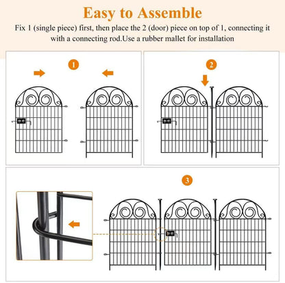 Tall Garden Animal Barrier Fencing with Gate, 32 in(H)×27 in(L) 16 Panels Dog Digging Fence