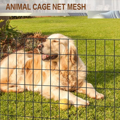 Tongmo 4 ft x 50 ft Black PVC Coated Welded Wire Fence, 16GA Garden Chicken Wire Fence Roll, Mesh