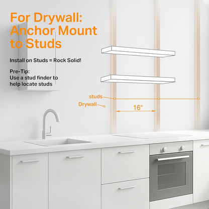 BAYKA Floating Shelves for Wall, 36 inches Wall Mounted Rustic Wood Shelves for Bathroom, Bedroom