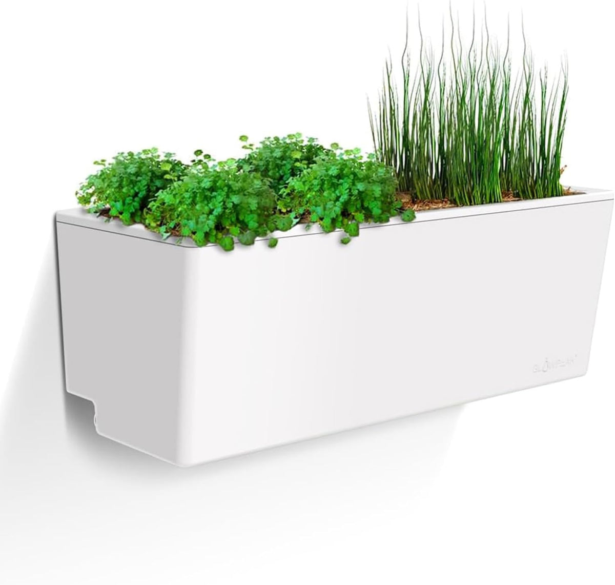 Glowpear Self Watering Planter Box - 23.6", White - UV Stable, Scalable Wall Mounts Plant Pot with