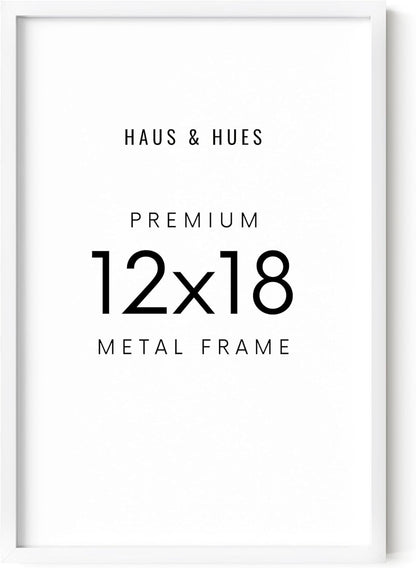 HAUS AND HUES 12x18 White Picture Frame - White 12x18 Frame Aluminum, Vertical & Horizontal