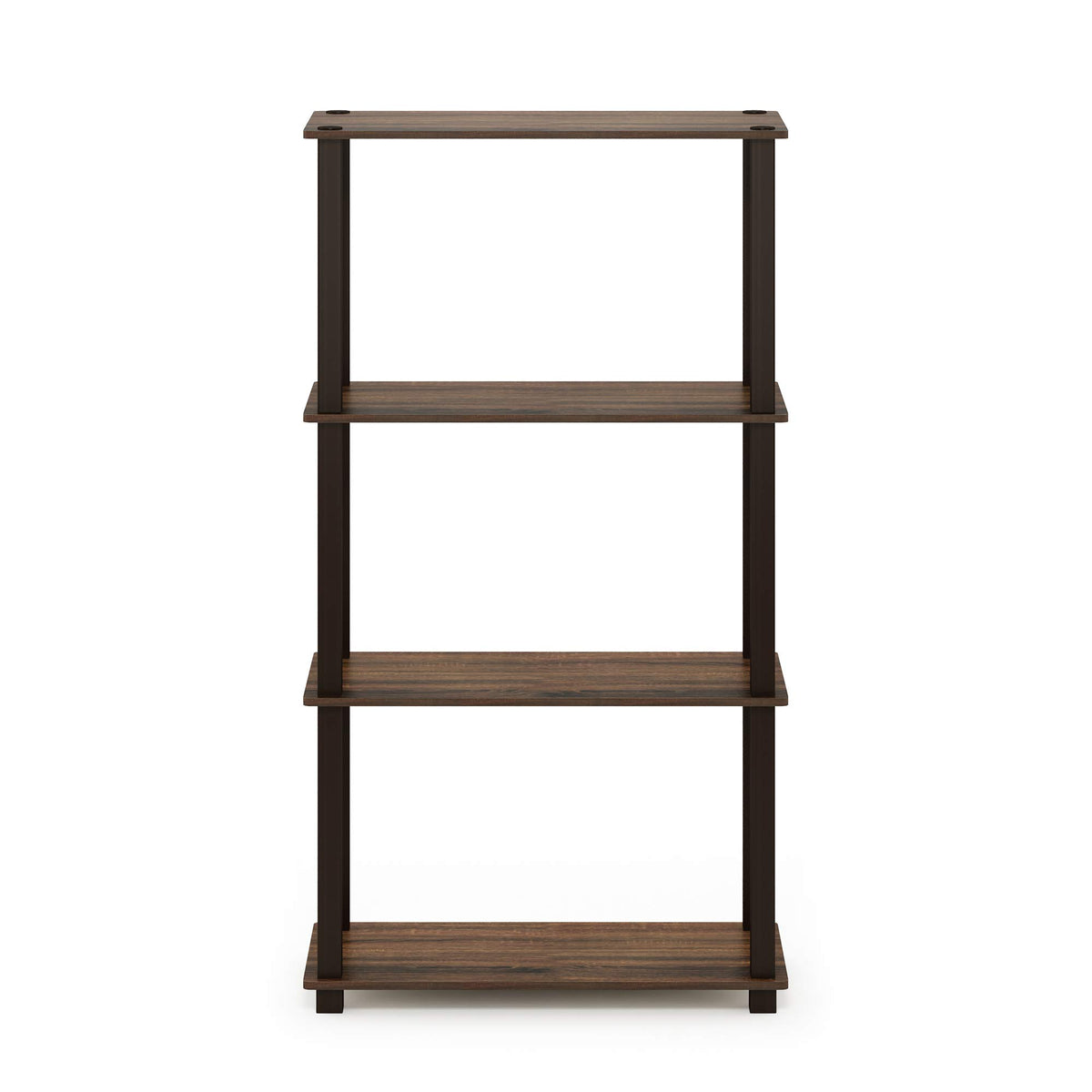 Furinno TURN-S-TUBE Storage Shelves, 4-Tier Book Shelf, Corner Shelf, Toolless Open Shelves, for