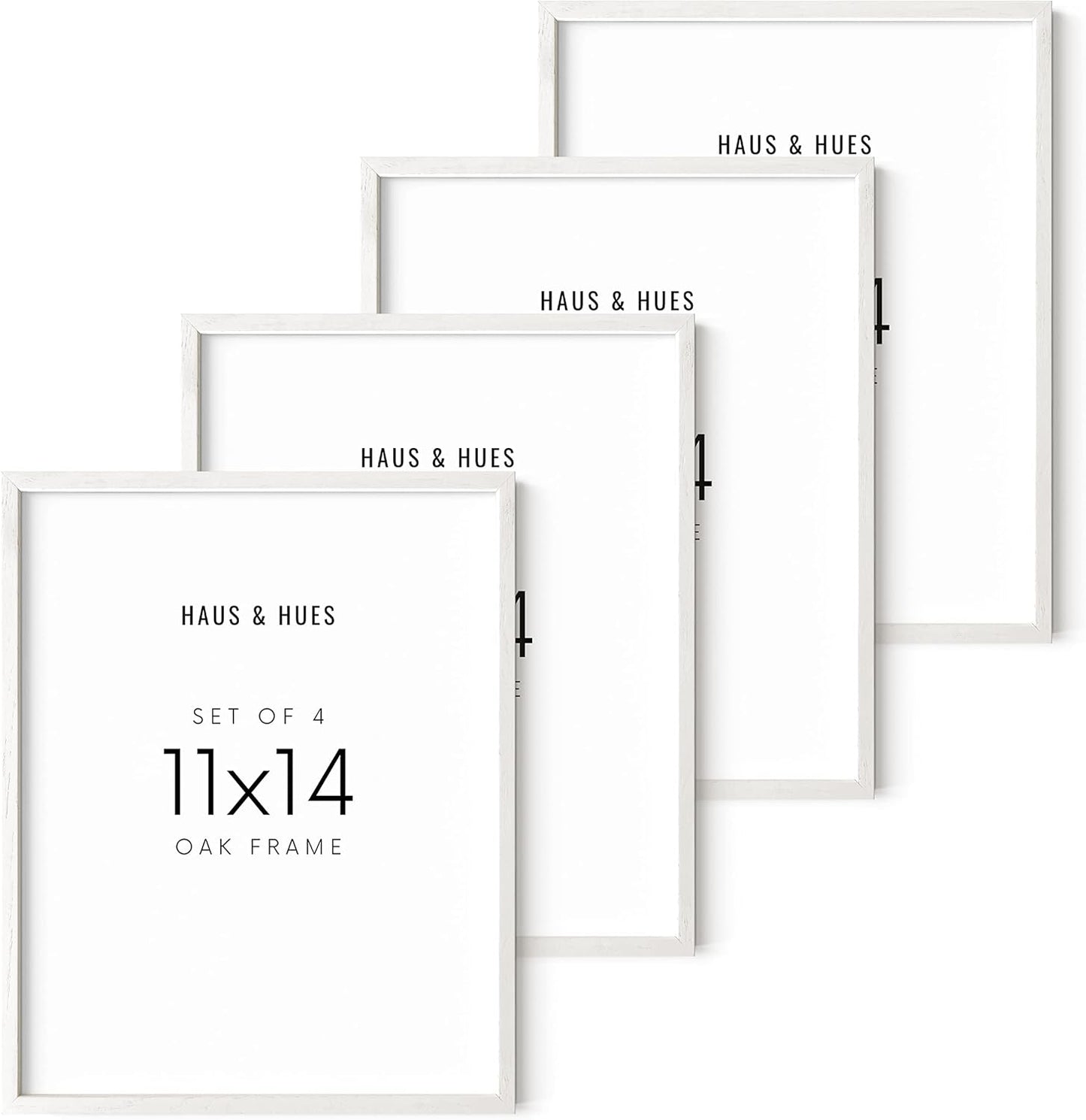 HAUS AND HUES 11x14 White Picture Frames Set of 4-11x14 White Frames Sets for Wall Collage, 11x14