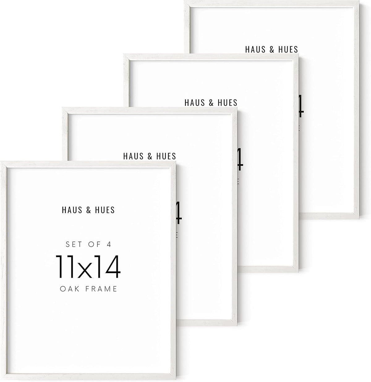 HAUS AND HUES 11x14 White Picture Frames Set of 4-11x14 White Frames Sets for Wall Collage, 11x14