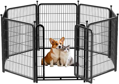 Garden Fencing 36 inch High, 8 Panels Total 17.7 Ft(L) Tall Garden Fence for Dogs, Wide Door Low