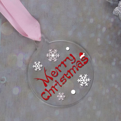 20Pcs 4 Inch Clear Acrylic Christmas Ornaments - DIY Craft Hanging Ornaments for Christmas Tree