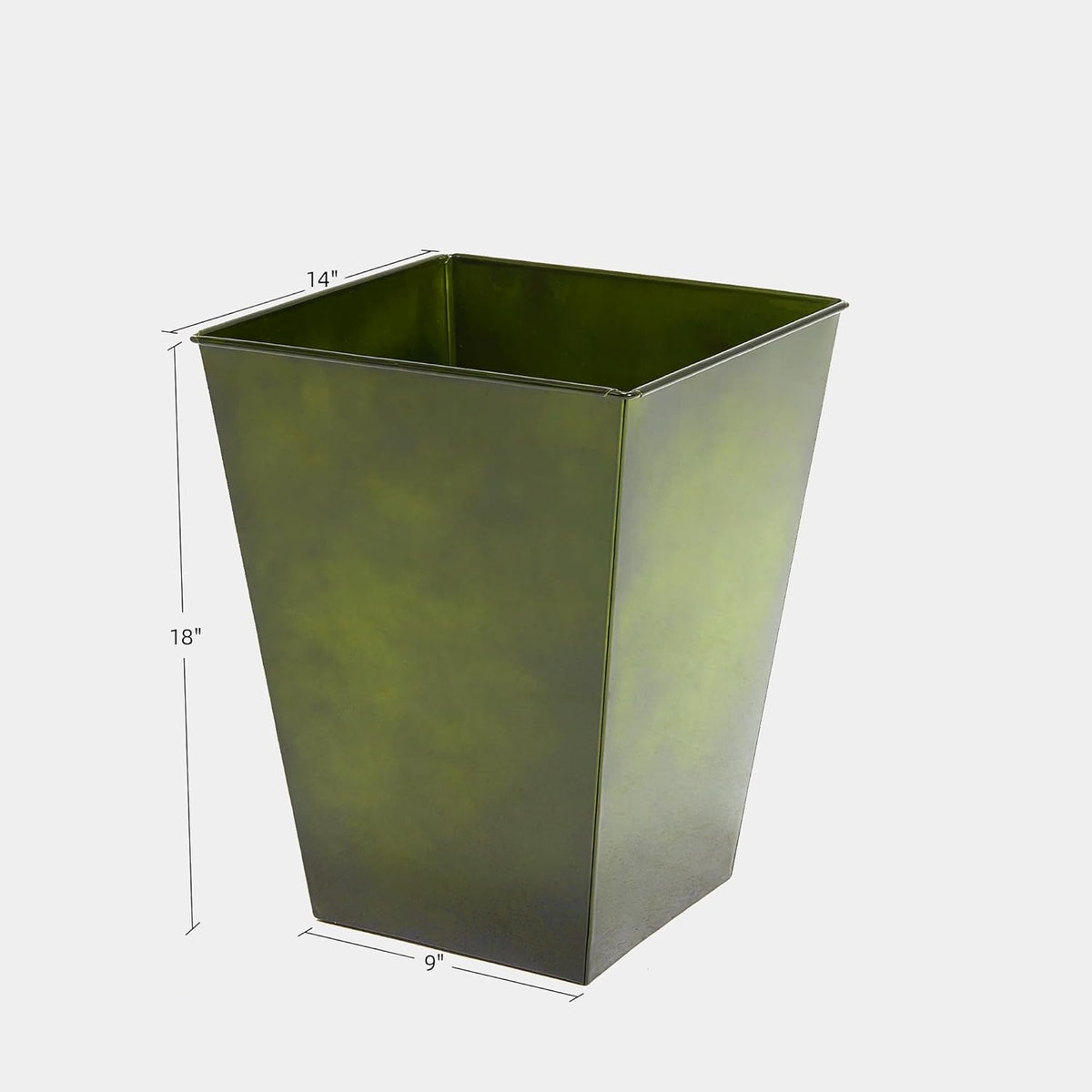 KOL 18''H. Bright Glazed Planter with Drainage Hole, Set of 2, Galvanized Steel Planter Pots for