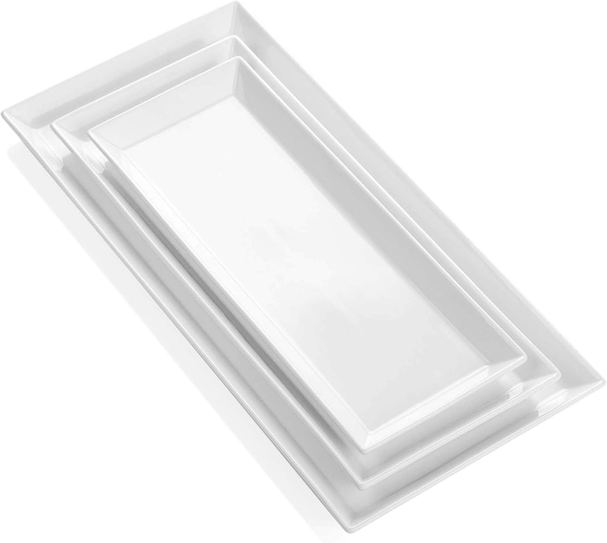 Sweese 2-Pack Porcelain Oval Serving Platters, White High-Grade Durable Professional, White nan 3.0