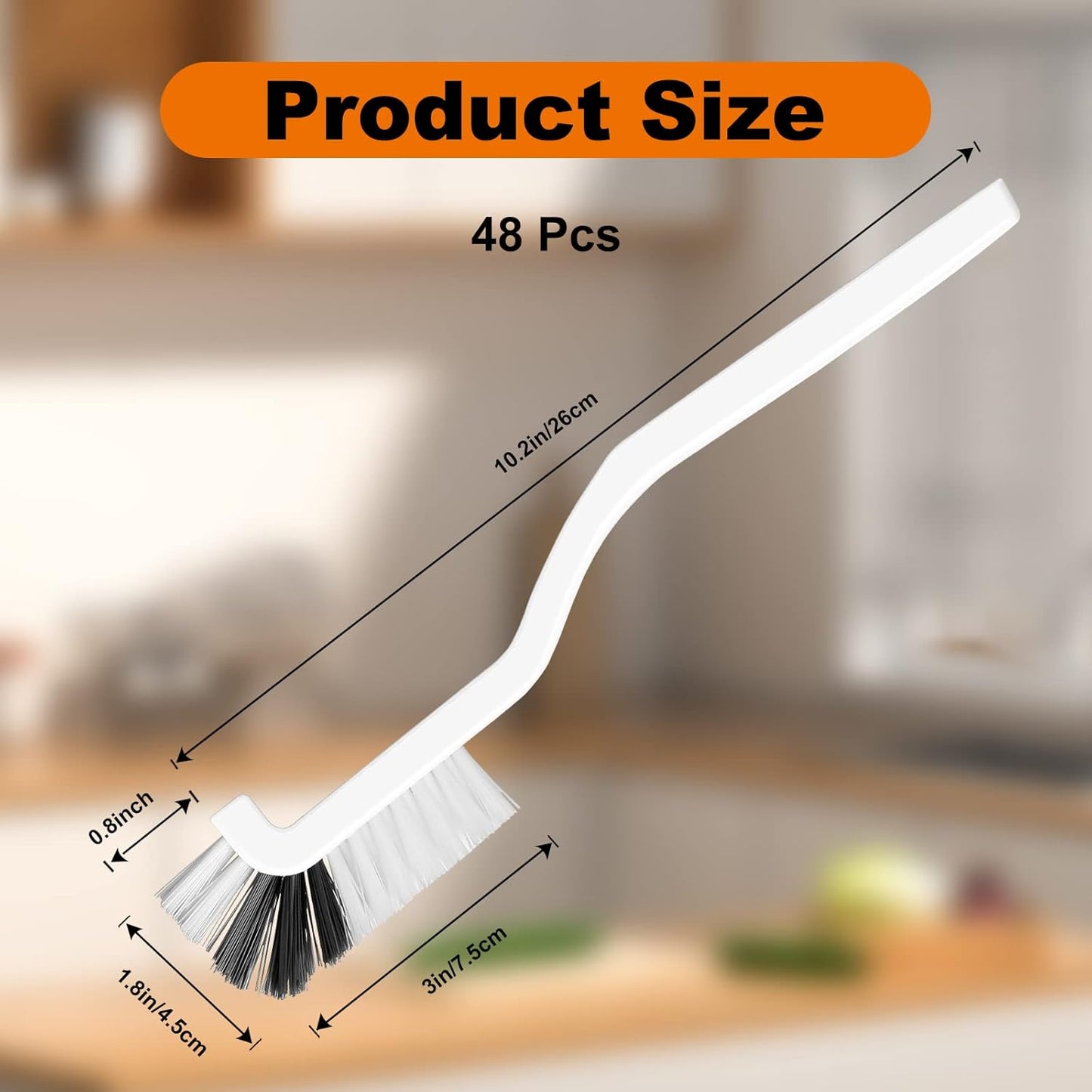 Rtteri 48 Pcs Kitchen Scrub Brush Bulk Plastic Sink Bathroom Cleaning Edge Corner Brush for