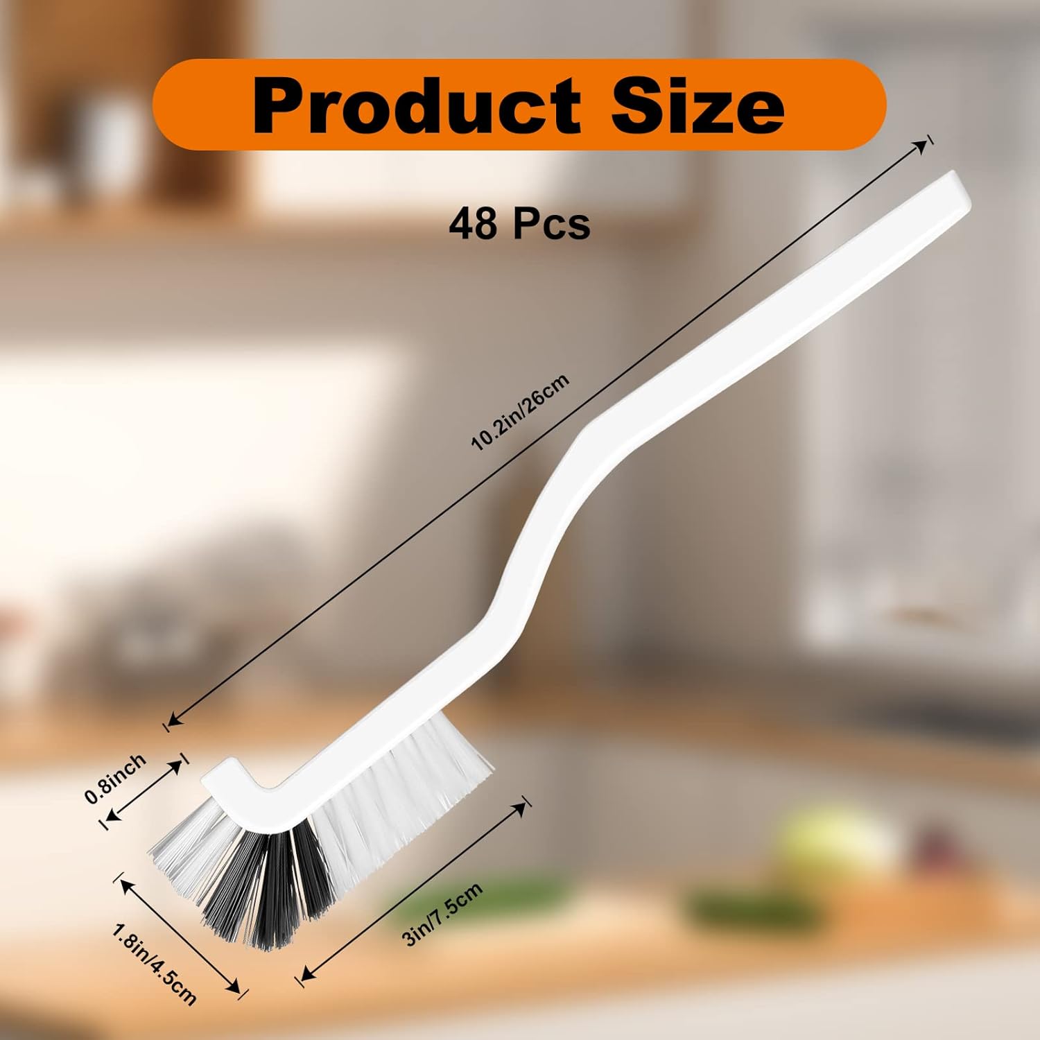 Rtteri 48 Pcs Kitchen Scrub Brush Bulk Plastic Sink Bathroom Cleaning Edge Corner Brush for