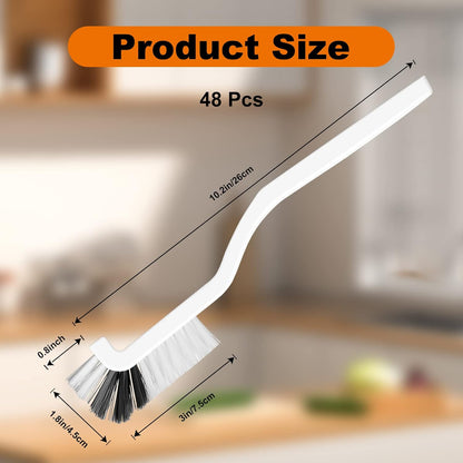Rtteri 48 Pcs Kitchen Scrub Brush Bulk Plastic Sink Bathroom Cleaning Edge Corner Brush for