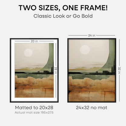 Homeforia Black Wood Frame 24x32, High End Oak 24x32 Large Wooden Poster Frames with Mat 20x28 inch