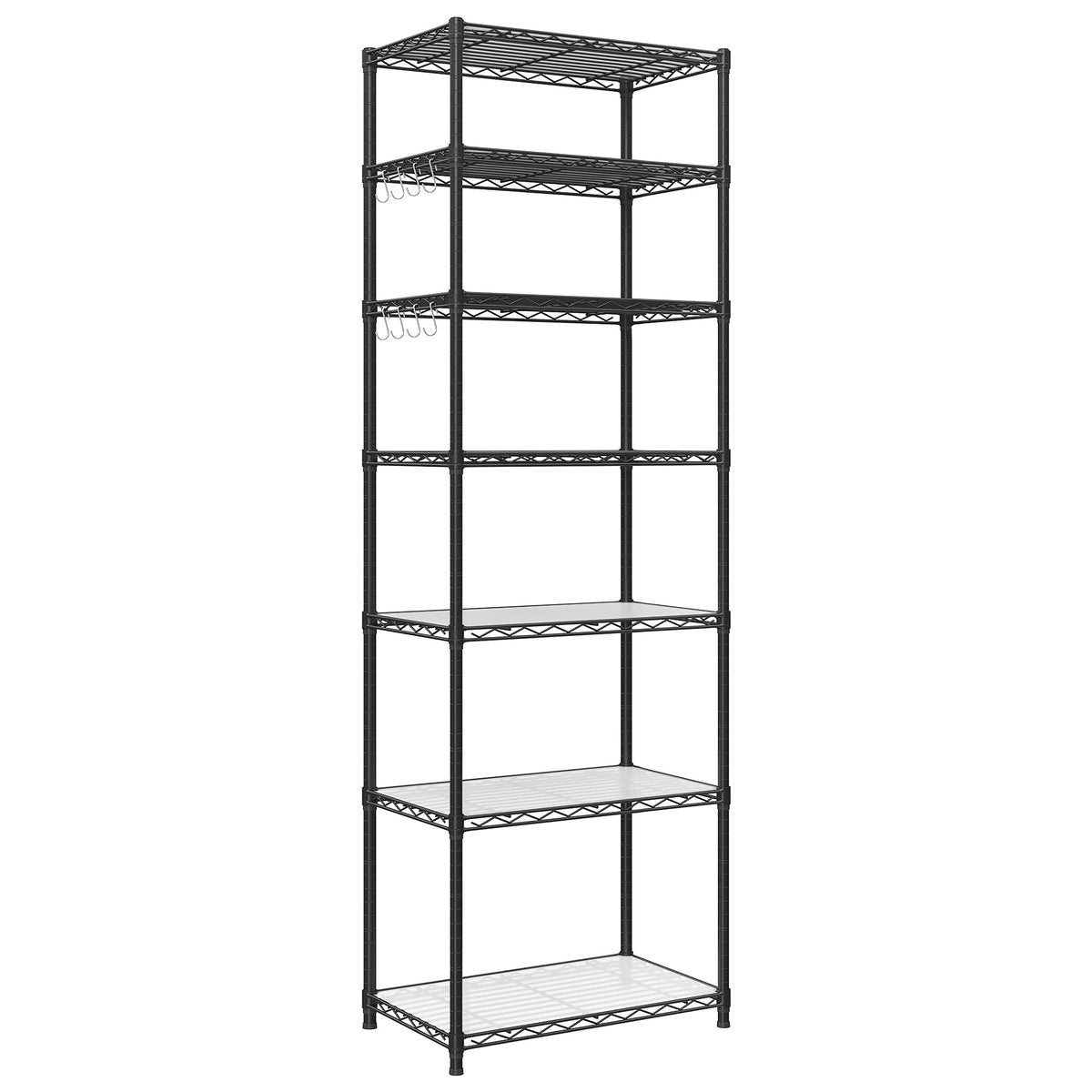 SONGMICS 7-Tier Storage Shelves, Wire Shelving Unit, Kitchen Metal Shelves, Storage Rack with