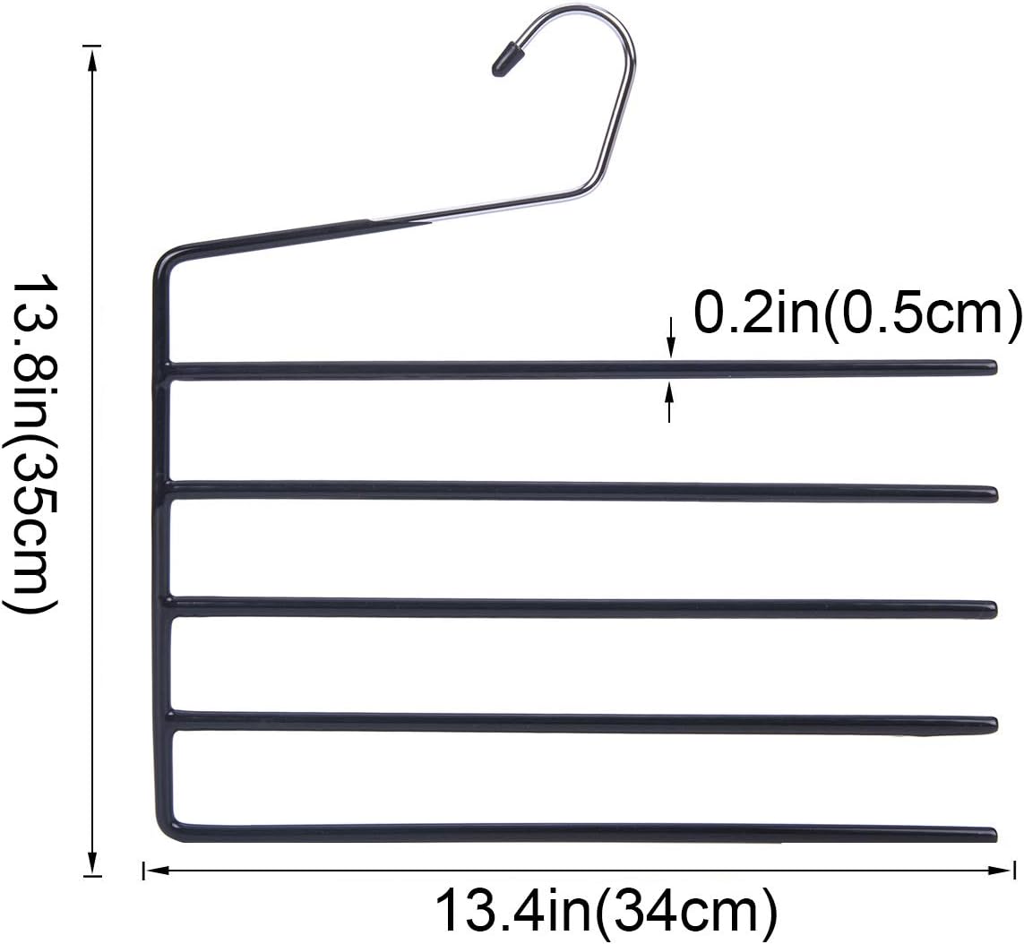 Nature Smile Pants Hangers 3pack, Heavy Duty Multi Layers Space Saving Slack Hangers,Non Slip 5
