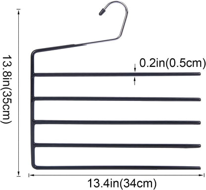 Nature Smile Pants Hangers 3pack, Heavy Duty Multi Layers Space Saving Slack Hangers,Non Slip 5