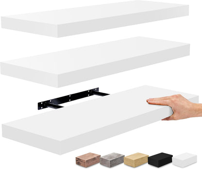 Sorbus Floating Shelves for Wall - 24" Bathroom Shelves, Wall Decor for Bedroom, Kitchen, Living
