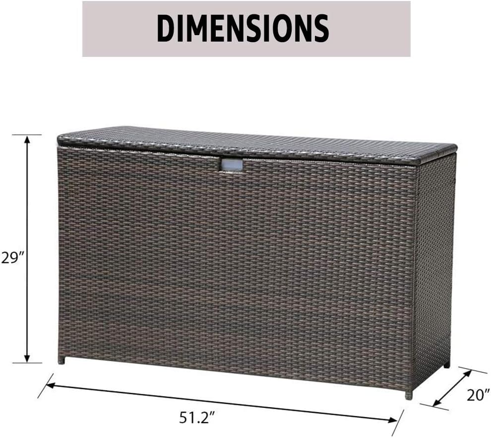 Super Patio Wicker Outdoor Patio Storage Box Waterproof, 120 Gallon Large Deck Box Rattan Storage