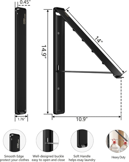 Dr.DJ Clothes Drying Rack, Wall-Mounted Retractable & Foldable Clothes Hanger for Laundry Room