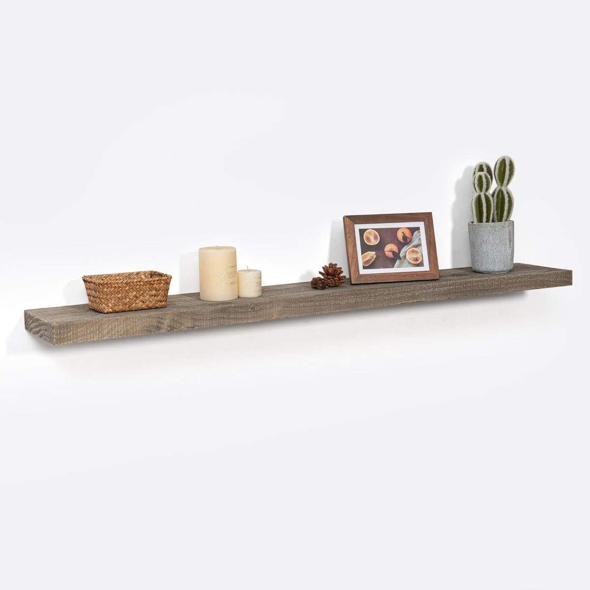 Solid Reclaimed Wood Floating Shelf 48inches Width and 8 inches Depth, Rustic Reclaimed Barnwood