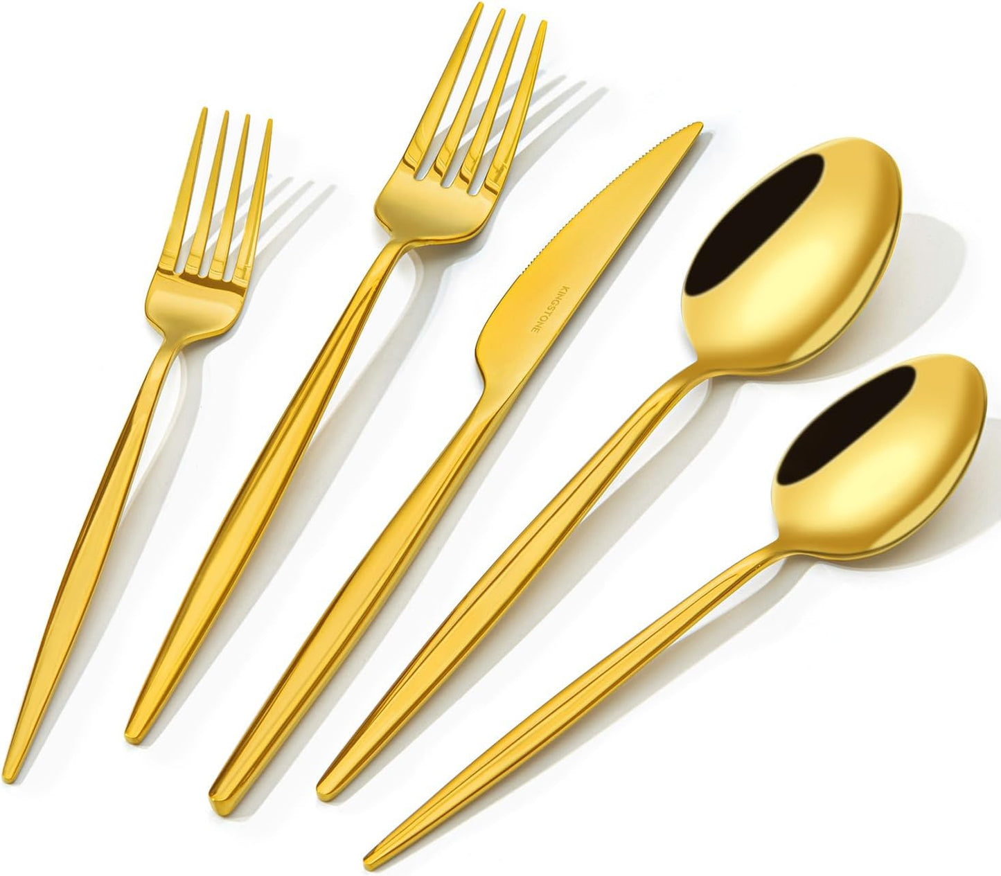 KINGSTONE Silverware Set, 20-Piece Flatware Set Cutlery Set Premium 18/10 Stainless Steel