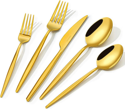 KINGSTONE Silverware Set, 20-Piece Flatware Set Cutlery Set Premium 18/10 Stainless Steel